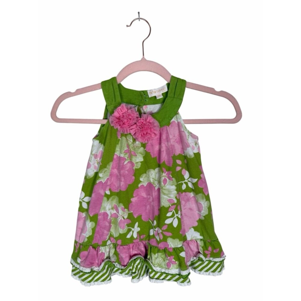 Trish Scully Floral Shabby Chic Ruffle Hem Spring Party Boutique Size 3Toddler